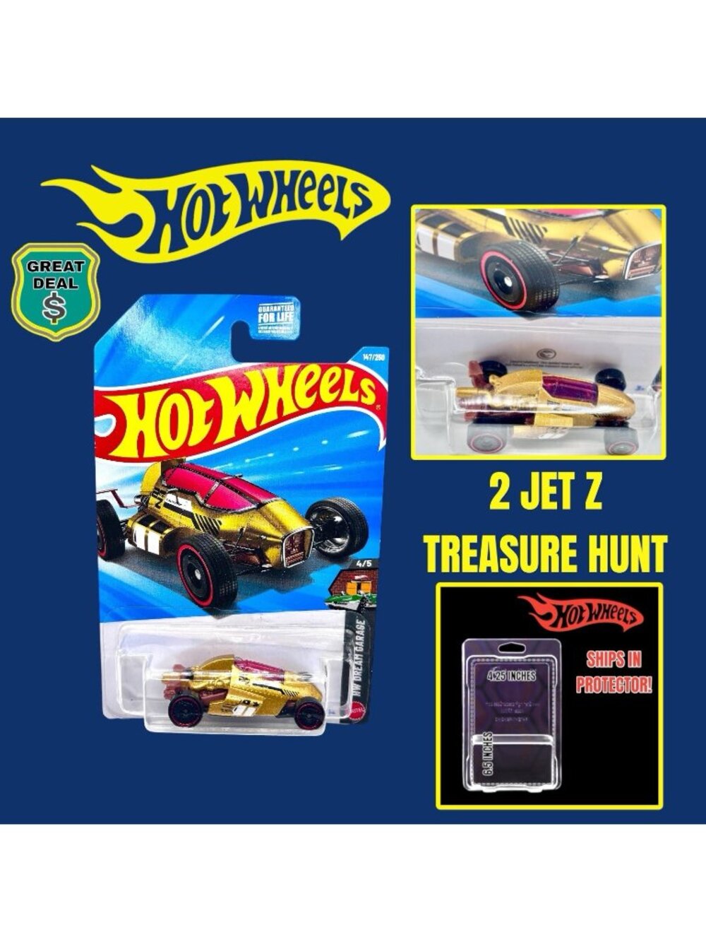 NEW 2026 Hot Wheels Treasure Hunt Dream Garage 2 JET Z. Ships In Protector!